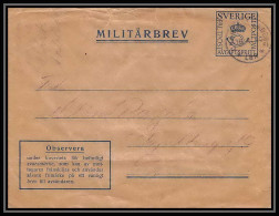 2695/ Suède (Sweden) Entier Stationery Enveloppe (cover) Militarbrev 1940 - Postal Stationery