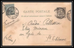 2368/ Tunisie (tunisia) Entier Stationery Carte Lettre Letter Card N°6 5c Noir Pour St Etienne Loire 1896 Gard France - Brieven En Documenten