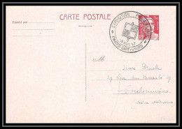 5048 Gandon 3f50 1947 Cachet Exposition Paris Gare Du Nord Carte Postale (postcard) France Entier Postal Stationery - Standard Postcards & Stamped On Demand (before 1995)