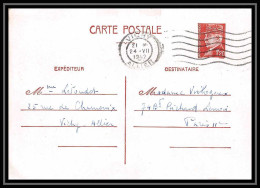 4992 Type Petain 1f20 France Carte Interzone Vichy Zone Occupee Guerre 1942 Entier Postal Stationery - Standard Postcards & Stamped On Demand (before 1995)