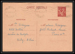 4932 Type Iris 80c France Carte Interzone Vichy Zone Occupee Guerre 1941 Entier Postal Stationery - Standard Postcards & Stamped On Demand (before 1995)