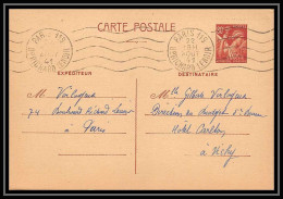 4911 Type Iris 80c France Carte Interzone Vichy Zone Occupee Guerre 1941 Entier Postal Stationery - Standard Postcards & Stamped On Demand (before 1995)