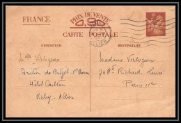 4889 Type Iris 90c Censure Verso France Carte Interzone Vichy Zone Occupee Guerre 1941 Entier Postal Stationery - Standard- Und TSC-AK (vor 1995)