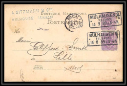 4562 Mulhouse 5p Lillas 1889 Carte Postale Allemagne (germany) Entier Postal Stationery - Sonstige & Ohne Zuordnung