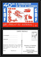 4457 Edf Gdf Demande De Creation De Timbre Au President Dde La Republique Carte Postale France Entier Postal Stationery - Cartes Postales Types Et TSC (avant 1995)