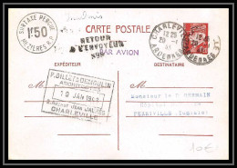 4428 Petain 1f20 Inadmis Complement De Taxe Percue Charleville Ferryville Tunisie 1943 Carte Postale France Entier Posta - Cartes Postales Types Et TSC (avant 1995)