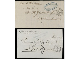 ARGENTINA. 1865. 2 Covers, Paquebots 'carmel' And 'Saintouge'. - Altri & Non Classificati