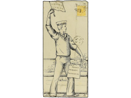 QUEENSLAND. 1898 (Dec 13). Hand-illustrated Envelope (Sailors Holding 'Happy Christmas' Flag Wearing HMS Dart Cap) Maile - Altri & Non Classificati