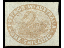 * AUSTRALIA OCCIDENTAL. 1855. 1 S. Castaño Claro. SG. 4c. Yv.5. Yvert.550€. - Altri & Non Classificati