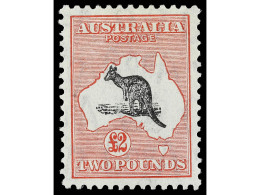 * AUSTRALIA. 1934. 2 £ Negro Y Rosa. Centrado De Lujo. RARO. SG. 138. Yv.87B. Yvert.3.200€. - Other & Unclassified