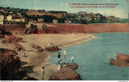 NÂ°35943 Z -cpa Cette -les Baigneurs Ã  La Plage De La Corniche- - Sete (Cette)