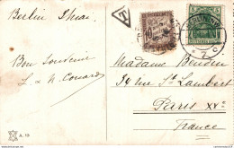 NÂ°36701 Z -timbre Taxe 10c Sur Carte Postale D'Allemagne - 1859-1959 Storia Postale