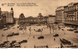 NÂ°36646 Z -cpa Bruxelles -gare Du Nord Et Place Rogier- - Transport (rail) - Stations