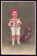 +++ CPA - Fantaisie - Illustrateur COLOMBO - Enfant Costume Marin Avec Chien - Dog // - Colombo, E.