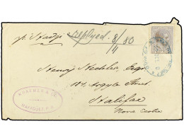 PUERTO RICO. 1880. MAYAGUEZ A HALIFAX (Canada). 25 Cent. Gris. Al Dorso Tránsito Por NEW YORK Y Llegada A HALIFAX. Rara  - Altri & Non Classificati