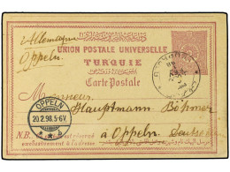 TURQUIA. 1898. Postal Stationary Card 20 Para Lilac Cancelled By Bilingual KEUPRULU (Coles & Walker Type 77) Datestamp I - Other & Unclassified