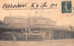 TARASCON (Bouches-du-Rhône) - La Gare - Train, Locomotive - Voyagé 1908 (2 Scans) - Tarascon