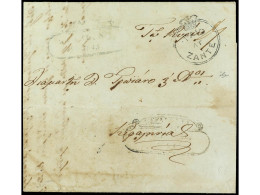 COLONIAS INGLESAS. 1845. ZANTE (Ionian Islands) A CEFALONIA. Carta Completa Con Texto, Marca PAID/AT/ZANTE   En Negro. M - Autres & Non Classés