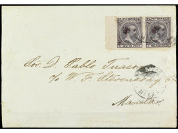 FILIPINAS. 1892. FAJA DE PRENSA Circulada En El Interior De MANILA Con Una Pareja Del 5 Mils. Violeta Negruzco SIN DENTA - Other & Unclassified