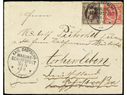 FILIPINAS. 1898 (4 Agosto). Carta Franqueada Con Sello De 3 Ctvos. Castaño Y Con Sello Alemán De 10 Pf. Escrita Por Un M - Autres & Non Classés