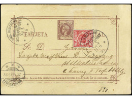 FILIPINAS. 1898 (18 Junio). BLOQUEO DEL PUERTO DE MANILA Por Los Buques De La Escuadra Americana. Entero Postal De 2 Ctv - Other & Unclassified