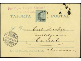 PUERTO RICO. 1896. PONCE A ALEMANIA. 2 Ctvos. Verde, Fechador De Llegada En El Frente. Ed.7. - Other & Unclassified