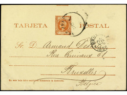 PUERTO RICO. 1898. SAN JUAN A BÉLGICA. 3 Ctvos. Castaño Rojo, Mat. Fechador De S. Juan, El En Frente Llegada. Ed.12. - Other & Unclassified