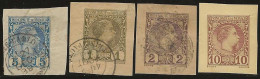 Monaco    .  4 Fragments De Cartes Postale     .     O   Et *   .     Oblitéré  Et Neuf - Used Stamps