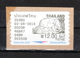 Thailandia    -  2014.  Elephant. Self-adhesive. 12.00 Bath - Eléphants