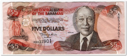 BAHAMAS,5 DOLLARS,2001,P.63b,F-VF - Bahamas