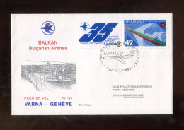 "BULGARIEN" 1983. Erstflugbrief Bulgarien-Airlines "Varna-Geneve" (L2219) - Poste Aérienne