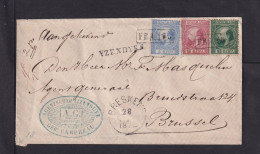 1872 . 5 C, 10 C And 20 C. King On Registered Letter From YZENDYKS To Brussels - RARE - Lettres & Documents