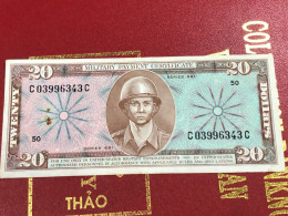 South Viet Nam MILITARY ,Banknotes Of Vietnam-P-M82 Schwan-918 20 Dollars, Series 681(1969-1970)VF XF-1pcs Good Quality- - Viêt-Nam