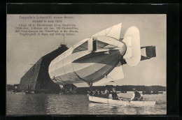 AK Luftschiff Zeppelin, Neues Modell, Einfahrt In Seine Halle  - Dirigibili