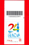 Nuovo - MNH - ITALIA - 2024 - Genova, Capitale Europea Dello Sport – Logo - B Zona 1 - Barre 2391 - Code-barres