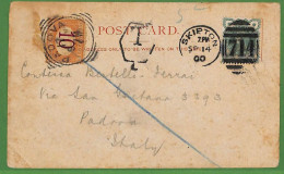 Ad0806 - GB - Postal History - Postcard To Italy  - TAXED  - SEGNATASSE 1900 - Covers & Documents