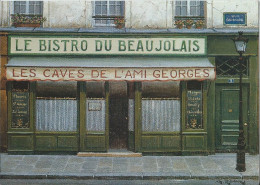 Commerce  Tableaux Bistro Du Beaujolais  Par Andre Renoux - Cafes