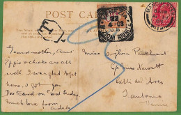Ad0807 - GB - Postal History - Postcard To Italy  - TAXED  - SEGNATASSE 1903 - Cartas & Documentos