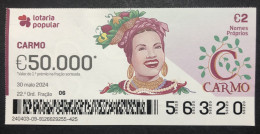 118 B, 1 X Lottery Ticket, Portugal, « NOMES Próprios: CARMO », « First NAMES: CARMO », « NOM: CARMO »,  2024 - Billets De Loterie