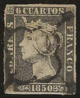 Espagne      .  Y&T   .   1 (2 Scans) .     1850   .     O   .     Oblitéré - Usati