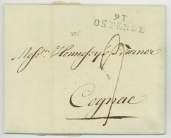 91 OSTENDE 1802 Pour Cognac - 1794-1814 (Période Française)