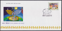 Inde India 2012 FDC Children's Day, Sun, Rocket, Space, Moon, Planet Earth, Drawing, Technology, Future, First Day Cover - Cartas & Documentos