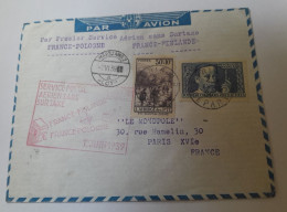 Service Postale Aérien Sans Surtaxe France/ Pologne-finlande - 1927-1959 Covers & Documents