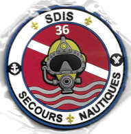 Ecusson PVC SAPEURS POMPIERS SECOURS NAUTIQUES SDIS 36 - Bomberos