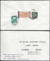 India Cover To Germany 1960s. Mediaeval Sculpture Tea Mango Stamps - Covers & Documents