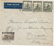 !!! CONGO, PLI AÉRIEN DE 1946, AU DÉPART DE BUMBA POUR BRUXELLES. - Cartas & Documentos
