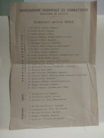 Italia Associazione Nazionale Ex Combattenti. Sezione Di Lecce. Elezioni Anno 1922. - Affiches