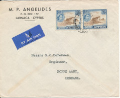 Cyprus Air Mail Cover Sent To Denmark Larnaca 13-6-1957 ?? - Covers & Documents