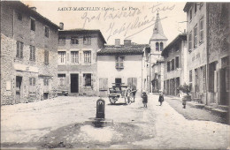 SAINT - MARCELIN, La Place Avec Attelage - Autres & Non Classés