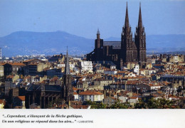 Cpm Clermont Ferrand, Cathédrale Notre Dame De L'Assomption, Citation Lamartine - Clermont Ferrand